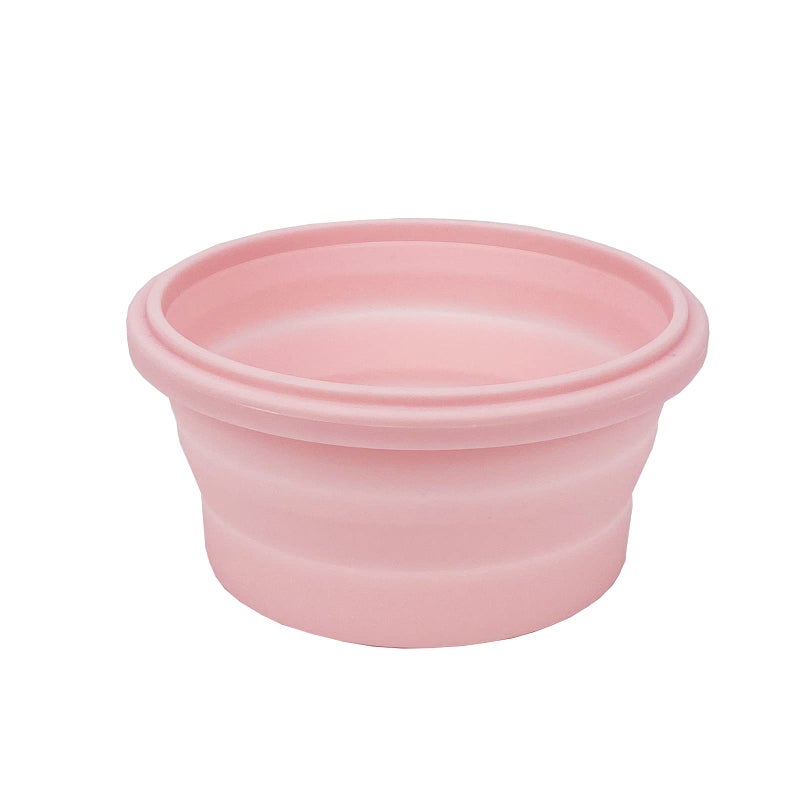 CCyanzi 3piece Round Collapsible Bowl with Lids  Silicone Food Storage Containers  Microwave & Freezer Safe  Space Saving for Kitchen Cabinet and Camping Backpack (Pink) - Image 5
