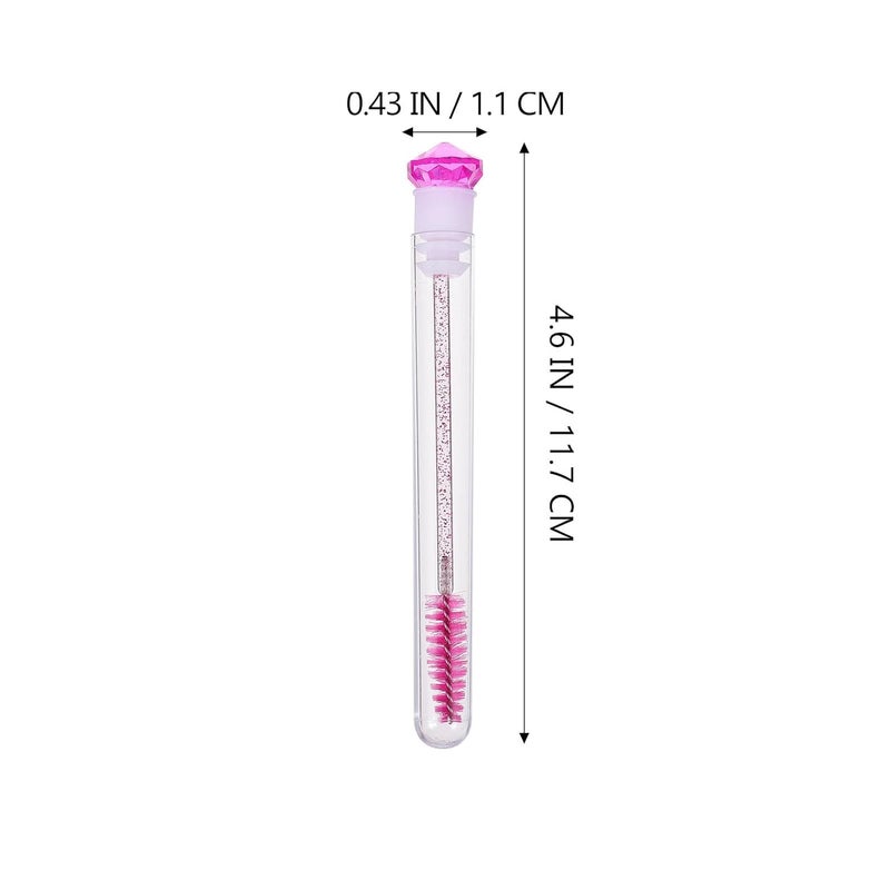 8pcs Rhinestone Eyelash Brush Tubes with Applicator Comb Portable Eyelash Mascara Brushes for Eye Makeup Beauty Tools - Image 2