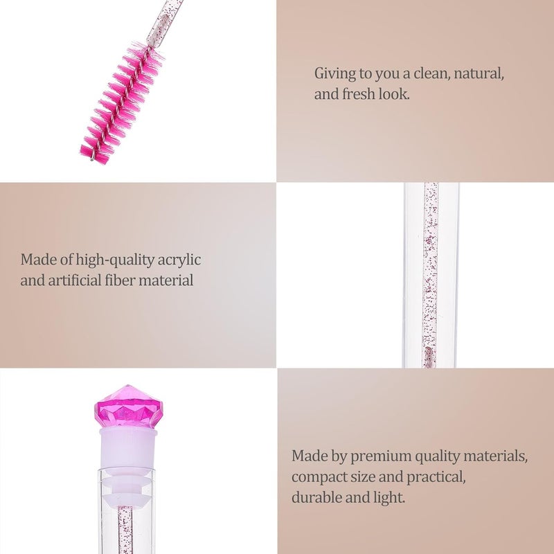 8pcs Rhinestone Eyelash Brush Tubes with Applicator Comb Portable Eyelash Mascara Brushes for Eye Makeup Beauty Tools - Image 3
