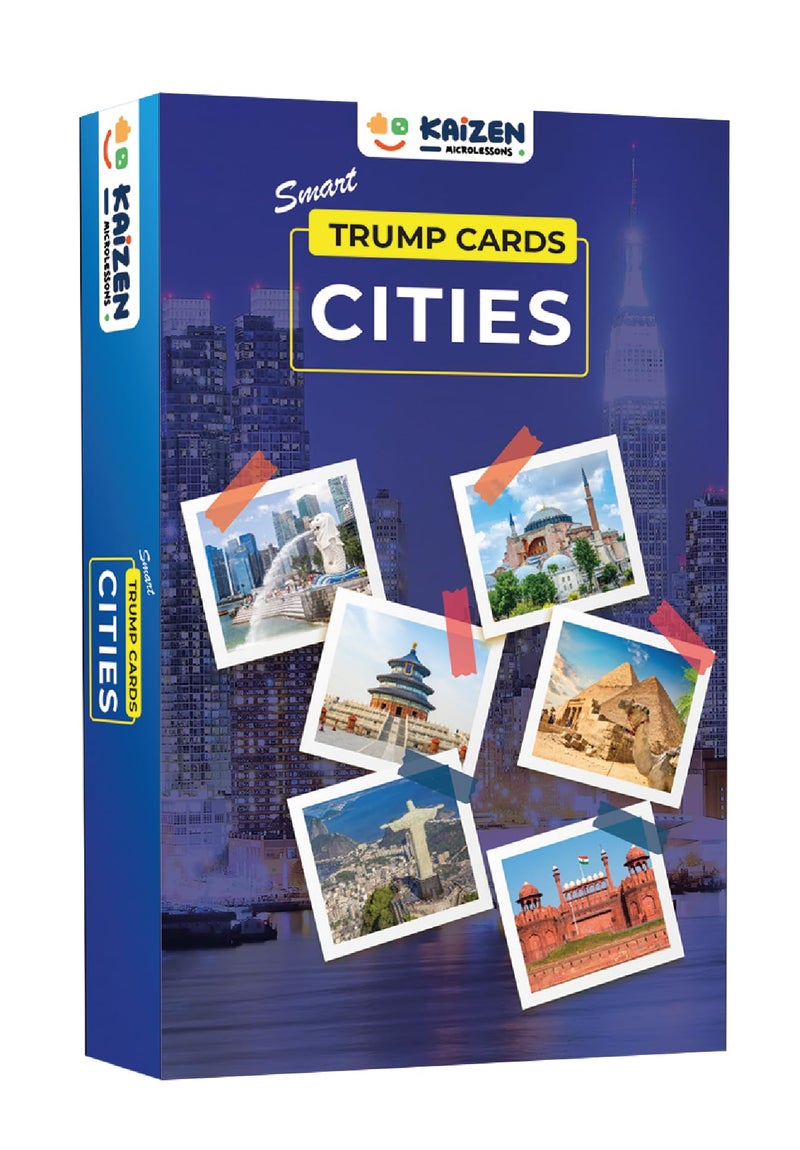 Kaizen MicroLessons World Cities Trump Cards – Educational Geography Game for 7-12 Year olds | Battle with 50 Famous Global Cities | Ideal for Students & Geography Buffs - Image 1