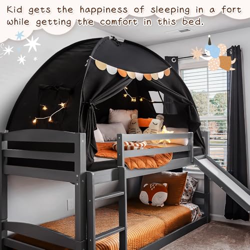 Sherilyn Full Size Bed Canopy Toddler Bunk Bed Tents Dream Tent on Bed Privacy Space Blackout Kids Sleeping Tents Indoor Floor Portable Drafty Playhouse for Boys Girl Birthday House Gift - Image 3