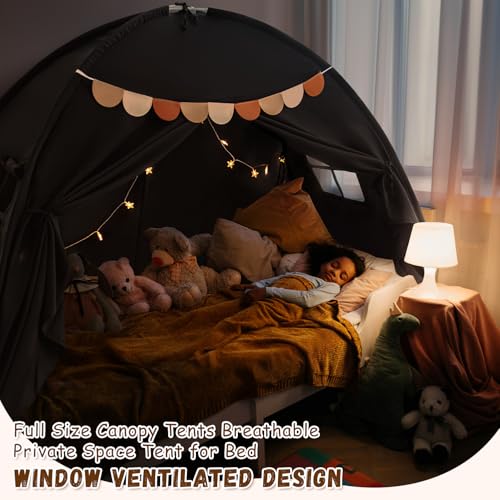 Sherilyn Full Size Bed Canopy Toddler Bunk Bed Tents Dream Tent on Bed Privacy Space Blackout Kids Sleeping Tents Indoor Floor Portable Drafty Playhouse for Boys Girl Birthday House Gift - Image 4