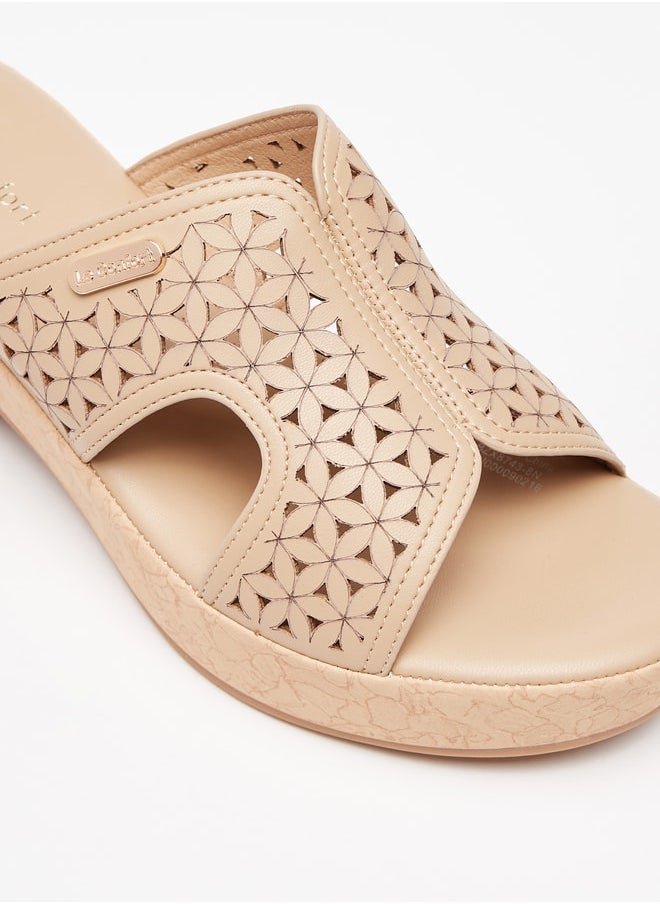 Le Confort Women Lazer Cut Cork Covered Heel Comfort Sandal  - Image 5