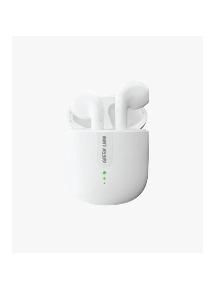 GREEN LION Atlanta True Wireless Earbuds with 3H Playtime & Voice Assistant / Bluetooth V5.4 / HiFi Sound / Built-in Microphone / IPX4 Waterproof - White - Image 1
