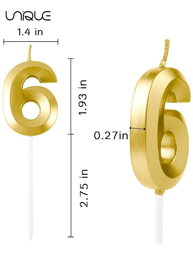 يونيك مجموعة شموع عيد ميلاد رقمية 10 قطع - شموع 0-9 زخرفة كيك توبر - شموع كعكة لامعة - زخرفة كعكة ثلاثية الأبعاد - زخرفة كعكة لحفلة عيد ميلاد ، حفلات زفاف ، حفلات شركة ، احتفالات الذكرى السنوية ، رقم شمعة عيد الميلاد - ذهبي - Image 2