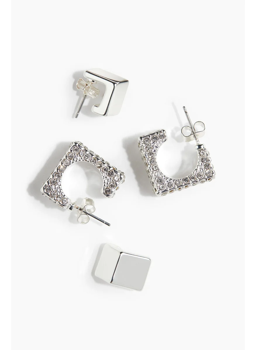 اتش اند ام 2 Pairs Square Hoop Earrings