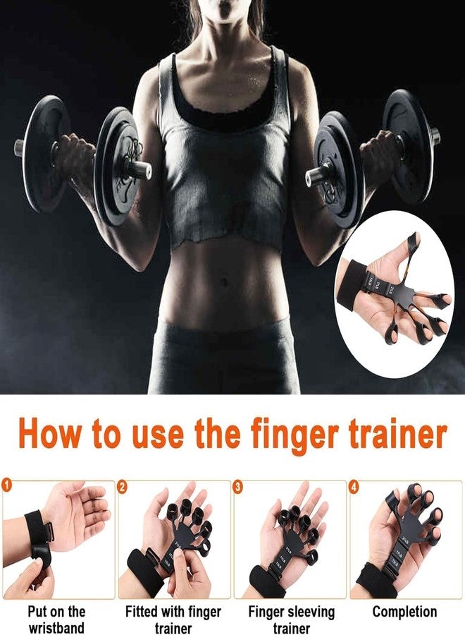 HENIJ® 2 Pcs New Grip Strength Trainer, Finger Strengthener, 6 Resistant Level Finger Exerciser, Hand Strengthener for Strength Training, Finger Flexion Extension Training, Black & Grey - Image 5