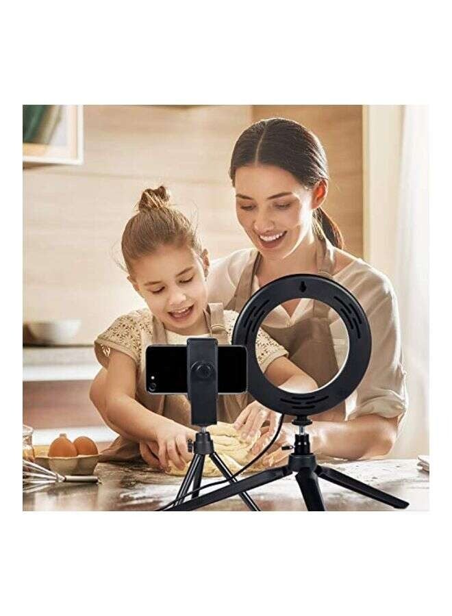 BORTONY Mini LED Photography Ring Light With Tripod Stand 6 inch White - Image 5