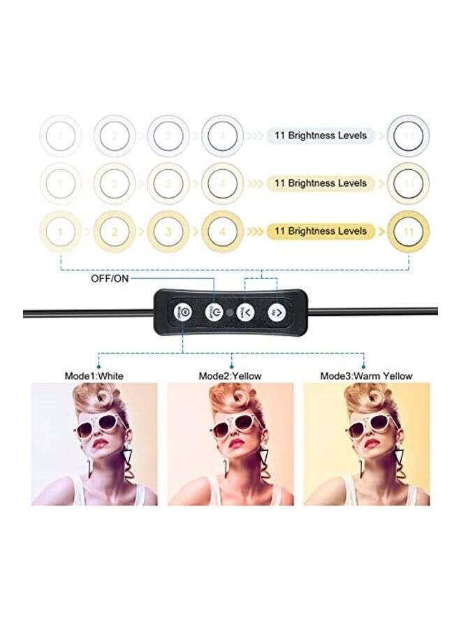 BORTONY Mini LED Photography Ring Light With Tripod Stand 6 inch White - Image 2