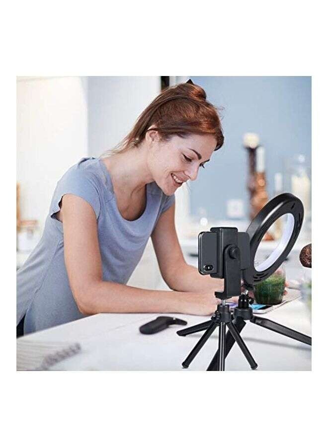 BORTONY Mini LED Photography Ring Light With Tripod Stand 6 inch White - Image 4
