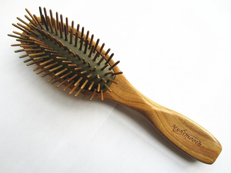 Myhsmooth G2s-am-gs Big Size Professional Handmade Natural Green Sandalwood No Static Hair Brush Air Bag Massage Comb Hair Comb with Handle with Aromatic Scent for Gift - Image 3