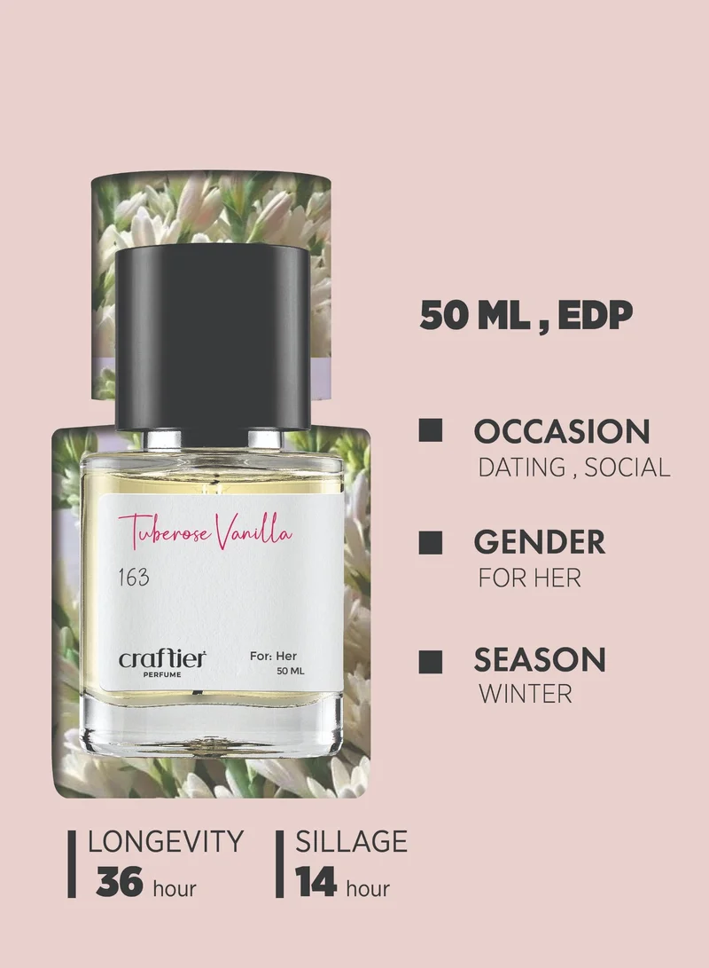 Craftier Perfume Inspired-L'Interdit TUBEROSE VANILLA - Inspired of- L'INTERDIT, Eau De Parfum for Women - 50ml, Long Lasting Floral Fragrance Upto 36 Hrs, Travel Size Women's Perfume for Women | Best Price UAE