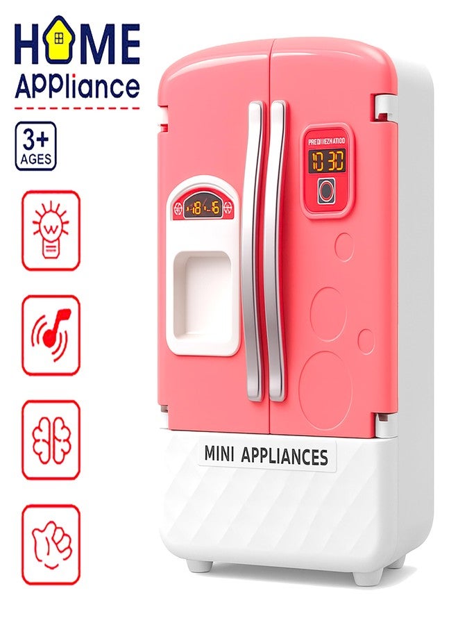 VGRASSP Mini Refrigerator Toy for Kids with Lights and Music - Double Door Pretend Play Fridge with Realistic Food Accessories - Educational Kitchen Toy for Boys and Girls - Color As Per Stock - Image 5