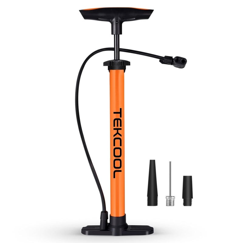 TEKCOOL آلة مضخة الهواء للبسكليت وكرة القدم بالبالون لضغط الهواء العالي للبسكليت، مضخة كرة القدم، مضخة لإطارات الدراجات - Image 1