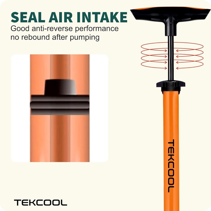 TEKCOOL آلة مضخة الهواء للبسكليت وكرة القدم بالبالون لضغط الهواء العالي للبسكليت، مضخة كرة القدم، مضخة لإطارات الدراجات - Image 3