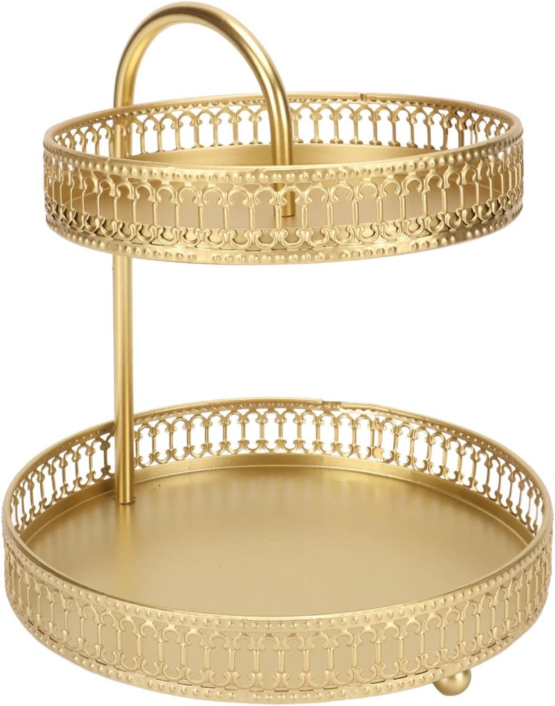 Pomya 2 Tier Countertop Fruit Basket Bowl Metal Fruit Tray Wire Vegetable Produce Storage Baskets for Home Kitchen Party Fruits Stand Holder Organizer Large Capacity Cupcake Stand - Image 1
