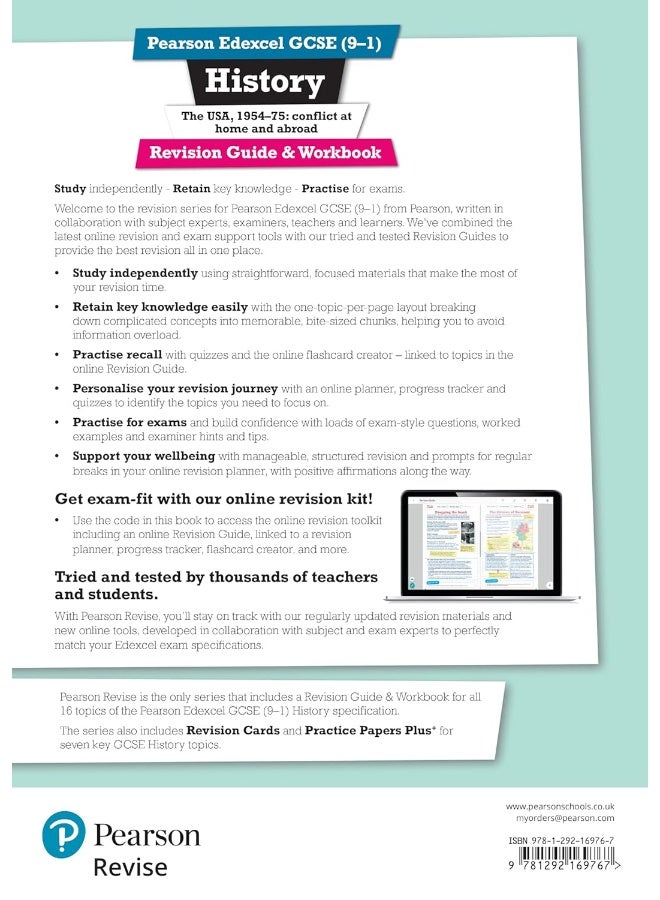 Pearson REVISE Edexcel GCSE History the USA, 1954-75 conflict at home and abroad Revision Guide and Workbook incl. online revision - for 2026, 2027 exams (Pearson Revise) - Image 2