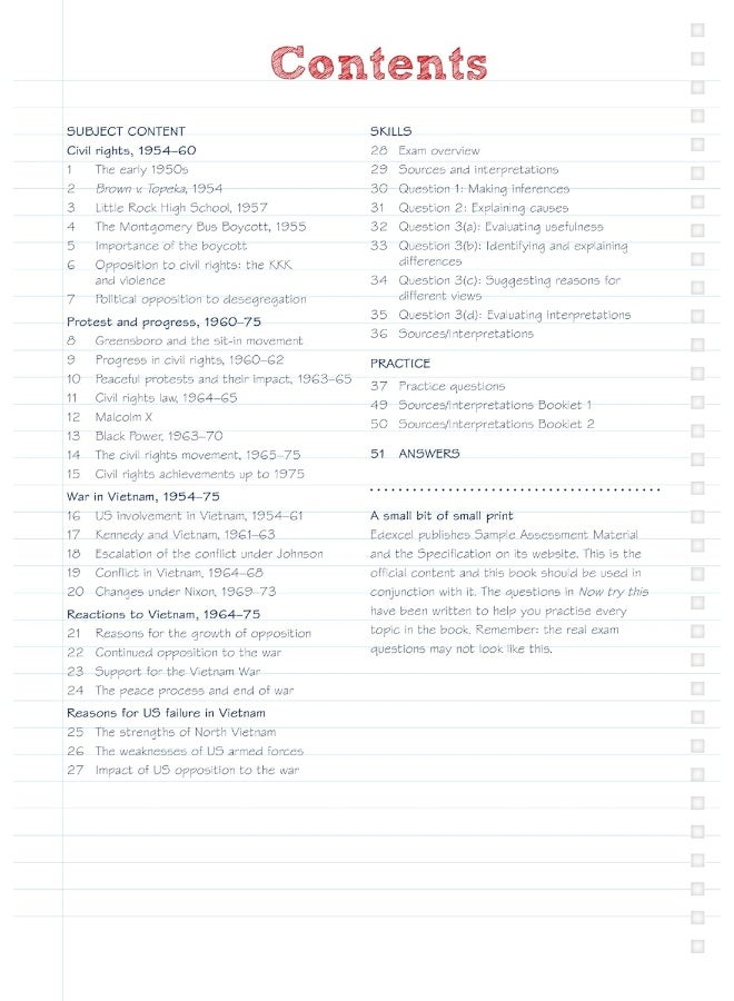 Pearson REVISE Edexcel GCSE History the USA, 1954-75 conflict at home and abroad Revision Guide and Workbook incl. online revision - for 2026, 2027 exams (Pearson Revise) - Image 3