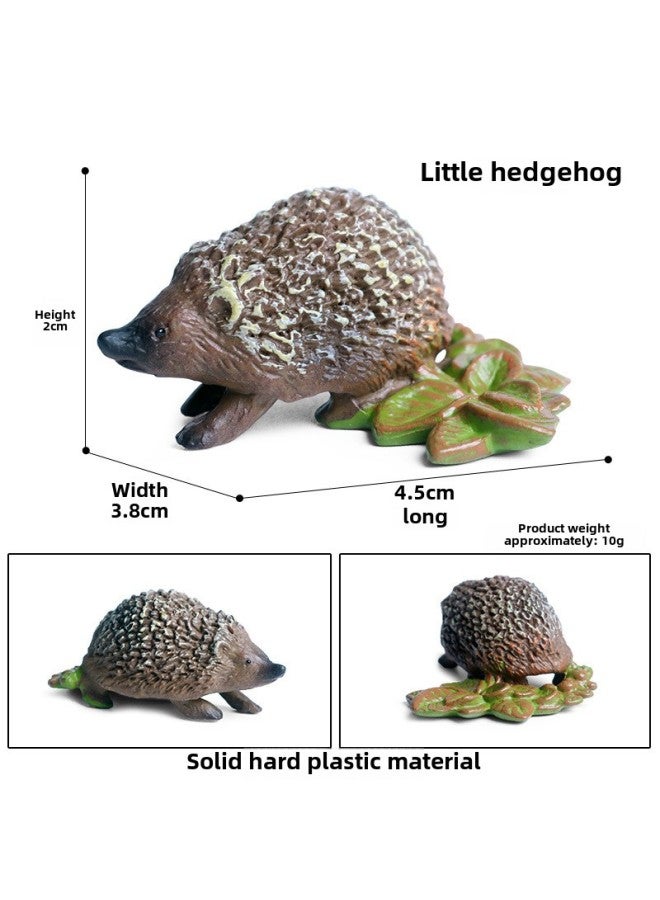 Children's Cognitive Simulation Wild Animal Model Toy Jungle Thorn Group Hedgehog Mouse Burr Stealing Melon Badger Hedgehog Ornaments-Color:M-1250 Hedgehog  - Image 1