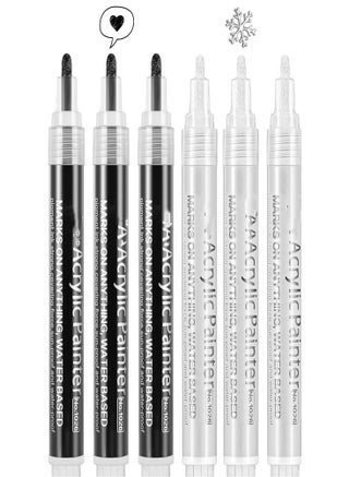 Oasisgalore 6pcs Acrylic Paint Pens Black White Paint Pens Marker Pen for Drawing - pzsku/Z5EE1B058065C58AA363BZ/45/1747205666/655023be-e275-4b14-a51f-f2741585db01