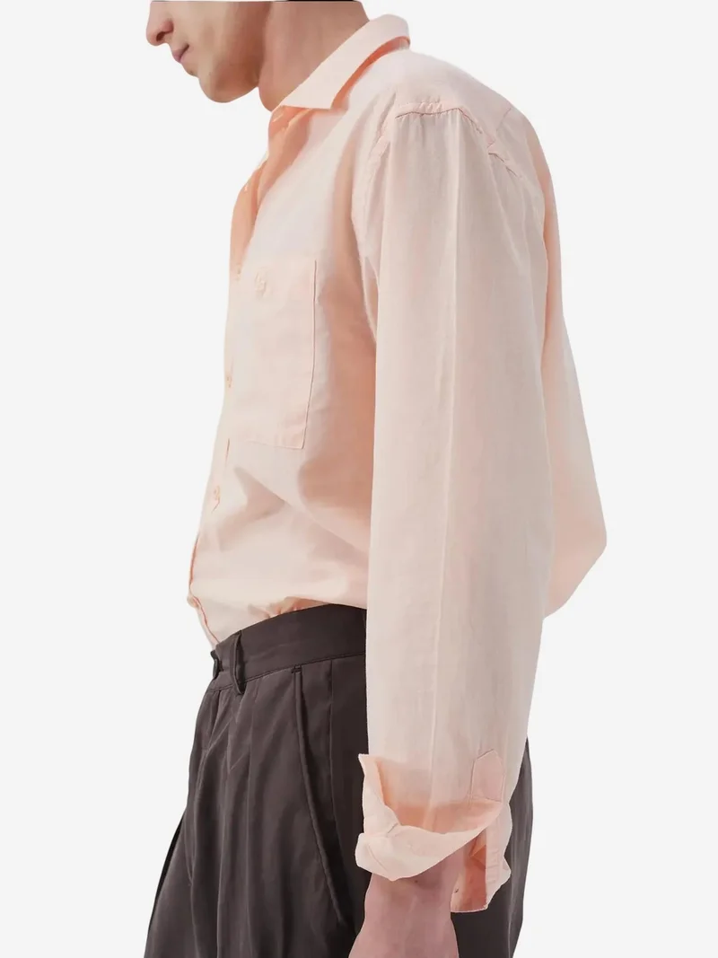 Giesto Carnation Pink GIESTO Men's Solid Poplin Long Sleeve Button-Up Shirt for Men | Best Price UAE
