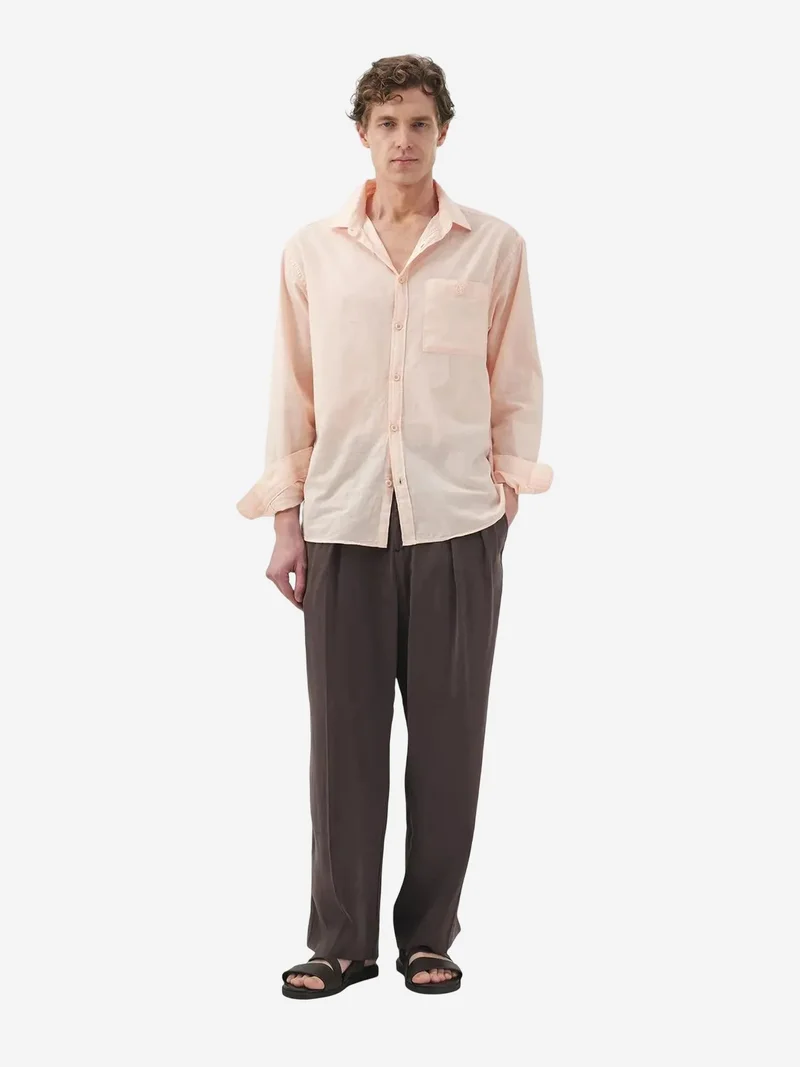 جيستو GIESTO Men's Solid Poplin Long Sleeve Button-Up Shirt