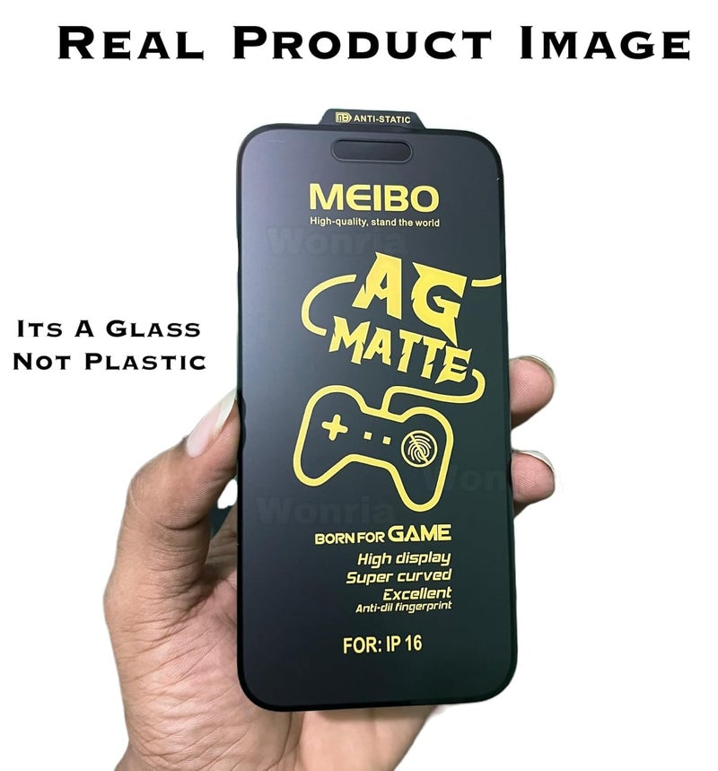 WonRia Matte Screen Guard Protector for iPhone 16 Pro 5G Matte Tempered Glass Edge to Edge [Dynamic island Cut] [Shinning Border] - installation kit - Image 2