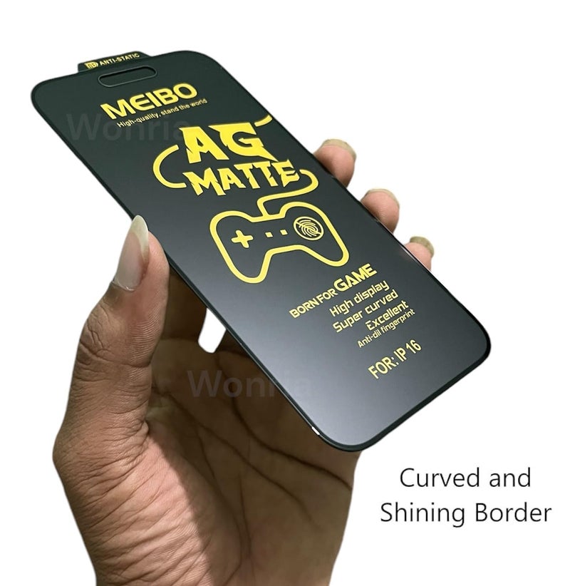 WonRia Matte Screen Guard Protector for iPhone 16 Pro 5G Matte Tempered Glass Edge to Edge [Dynamic island Cut] [Shinning Border] - installation kit - Image 3
