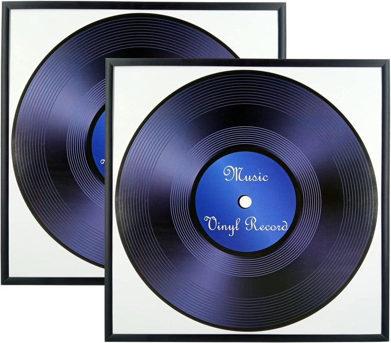 Memory Keeper 2 Pack Aluminum Metal Black Music Record Album Frame 125x125 Inch Picture Frame Made to display vinyl LP album covers Fit the album artwork display