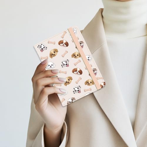 beinkmake Cute Dog Passport Holder Cover Luggage Airplane Puppy Bones Pink Travel Wallet Passport Case with Credit Card Slots for Women Men Travelling Essentials for Flying - Image 3