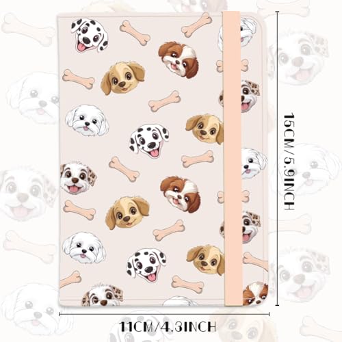 beinkmake Cute Dog Passport Holder Cover Luggage Airplane Puppy Bones Pink Travel Wallet Passport Case with Credit Card Slots for Women Men Travelling Essentials for Flying - Image 2