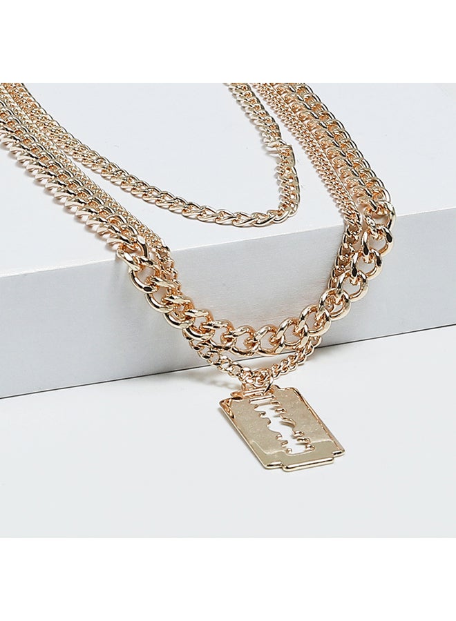 FLUFFY Blade Multiline Necklaces Of Fluffy Women's Accessories-Gold  - Image 1