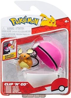 Pokemon Pokémon PKW3138 Dedenne Clip'n'Go Dedenne & Love Ball Official Pokéball with Detailed 2-Inch Figure 