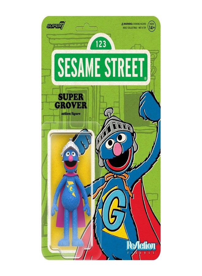 Super7 Sesame Street Reaction Figures Wave 03 - Super Grover Action Figure - Image 1