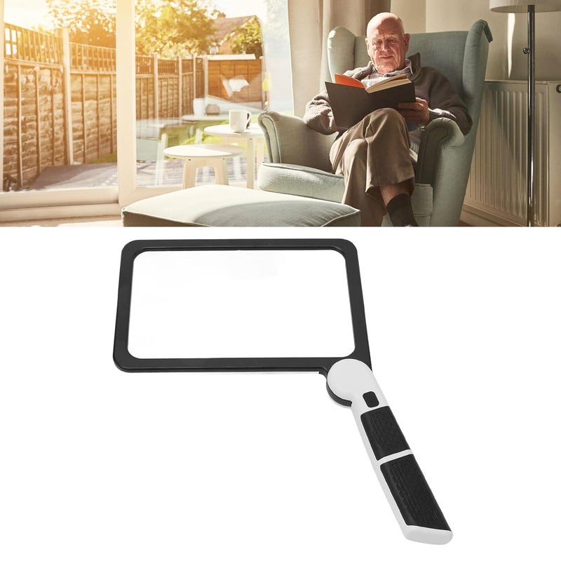klarako Handheld Magnifying Glass with 5X Magnification LED Light Folding 5X Handheld Reading Magnifier Handheld Magnifying Glass with Light Handheld Magnifying for Reading and Writing - Image 2