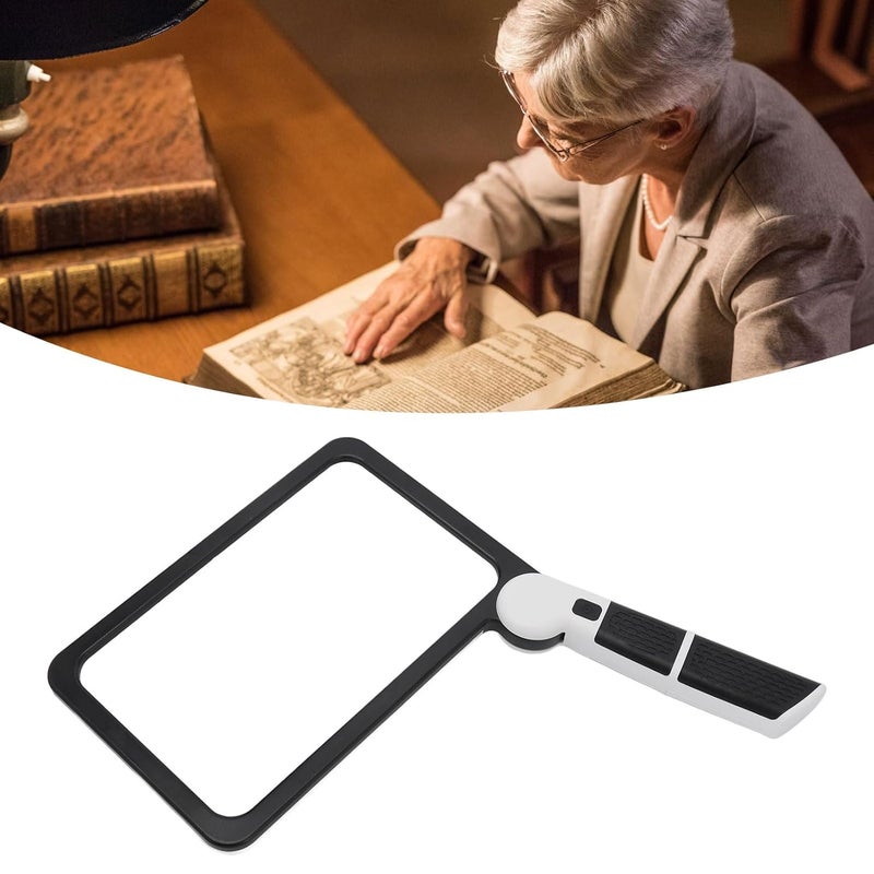 klarako Handheld Magnifying Glass with 5X Magnification LED Light Folding 5X Handheld Reading Magnifier Handheld Magnifying Glass with Light Handheld Magnifying for Reading and Writing - Image 4