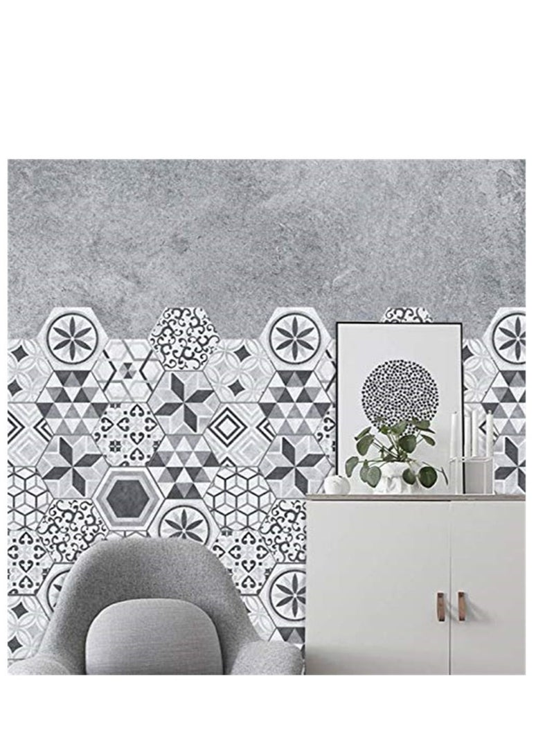 SYOSI ملصق أرضية غير قابل للانزلاق على شكل سداسي، 10 قطع ملصقات خلفية مقاومة للماء وغير قابلة للانزلاق، ملصقات لاصقة ذاتية التصاق، ديكور فني للحمام، المطبخ، غرفة النوم، زخرفة جداريّة منزلية - Image 4