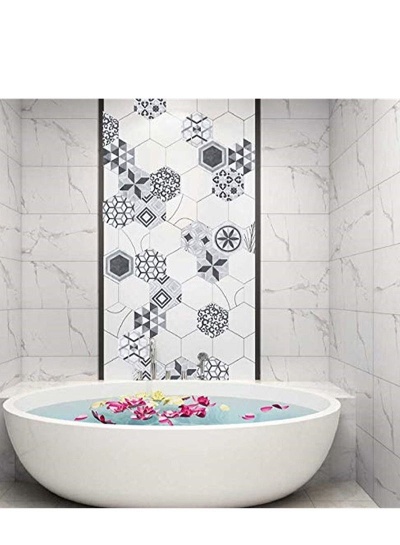 SYOSI ملصق أرضية غير قابل للانزلاق على شكل سداسي، 10 قطع ملصقات خلفية مقاومة للماء وغير قابلة للانزلاق، ملصقات لاصقة ذاتية التصاق، ديكور فني للحمام، المطبخ، غرفة النوم، زخرفة جداريّة منزلية - Image 5