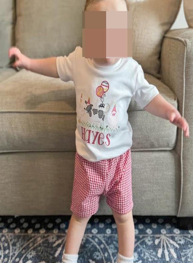 Karuedoo Toddler Baby Boy Girl Summer Casual Gingham Plaid Elastic Waist Shorts Pants Bottoms (Red, 2-3 Years) - Image 2