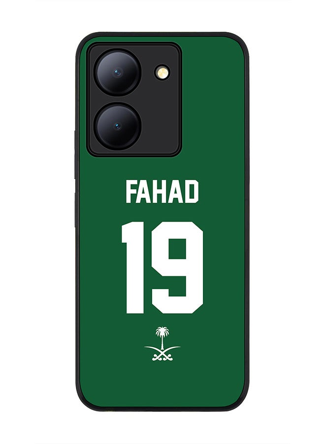Stylizedd Rugged Black Edge case for Vivo Y27s/ Vivo Y27 5G,Slim fit Flexible Cover - Football Team - Saudi Arabia, Player Name - Fahad - Image 1