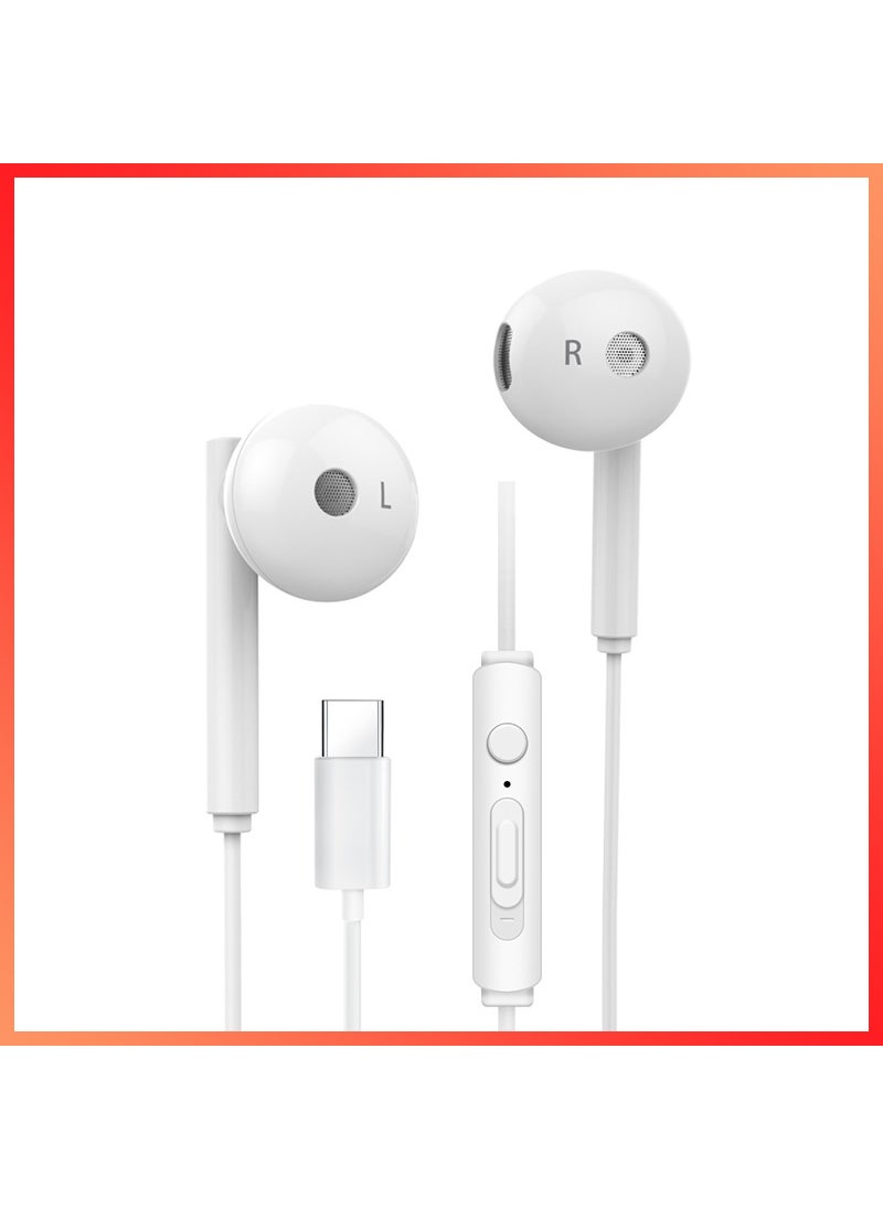 Generic - 3.5mm In-Ear Wired Headphones for Apple Huawei Android K29 type-c headphones copper ring speaker [bag] - Image 1