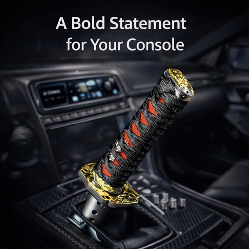 YOURKARTS.COM Katana Design Car Gear Knob (Black, 20CM) – Universal Stainless Steel Samurai Stick Shifter with Brushed Finish | Unique Styling | car Accessories 2025 - Image 4