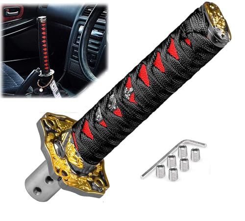 YOURKARTS.COM Katana Design Car Gear Knob (Black, 20CM) – Universal Stainless Steel Samurai Stick Shifter with Brushed Finish | Unique Styling | car Accessories 2025 - Image 1