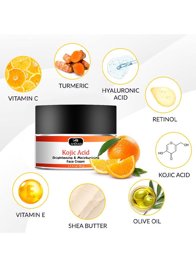 لينماي كريم الوجه بحمض كوجيك 30 جم ، ترطيب وتفتيح البشرة ، اختراق عميق خفيف الوزن غير دهني مضاد للشيخوخة ، بقع أو ندبات حب الشباب بطريقة فعالة - Image 3