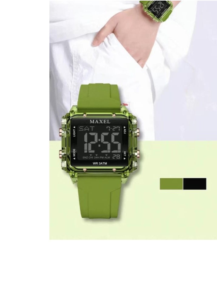 Maxel Electronic Multi-function Trendy Waterproof Luminous Silicone Strap Birthday Gift Watch for Students