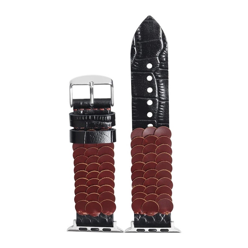 Bluejw 22mm Vintage Leather Watch Strap Replacement for Men's Smart Watch – Genuine Leather Watch Band with New Design - Image 4