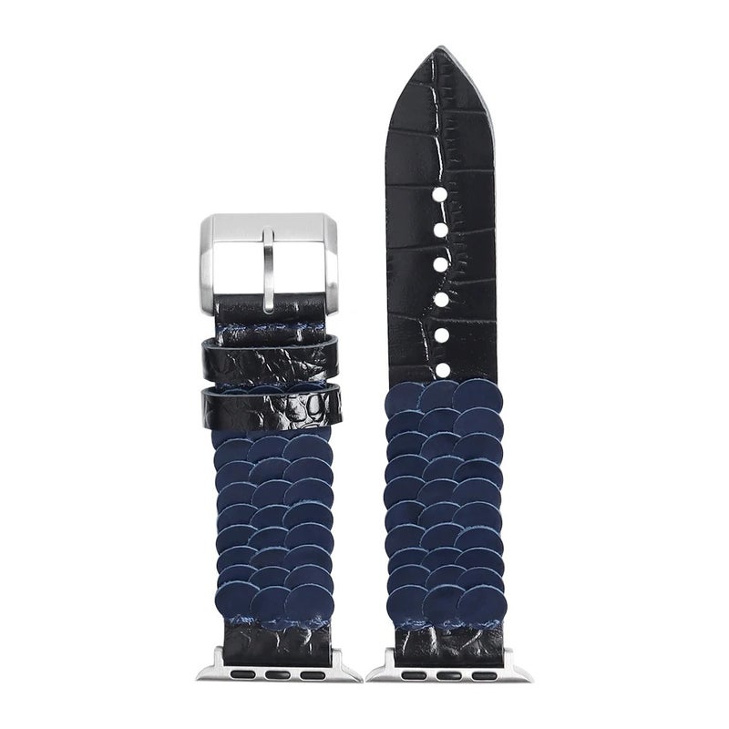 Bluejw 22mm Vintage Leather Watch Strap Replacement for Men's Smart Watch – Genuine Leather Watch Band with New Design - Image 1