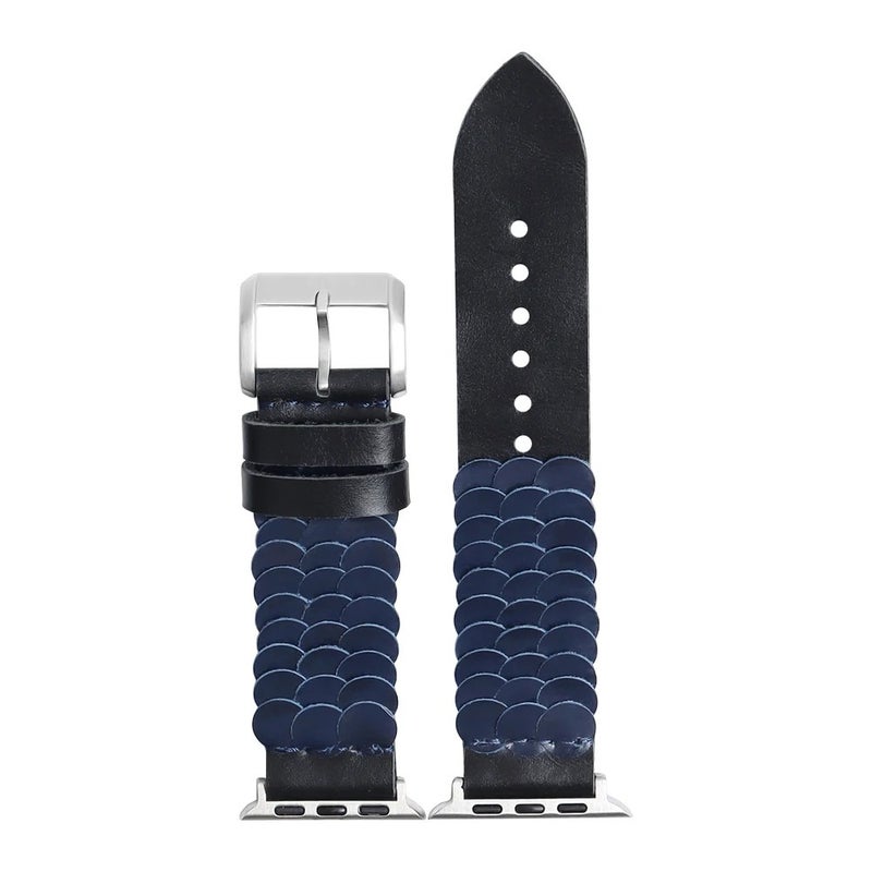 Bluejw 22mm Vintage Leather Watch Strap Replacement for Men's Smart Watch – Genuine Leather Watch Band with New Design - Image 3
