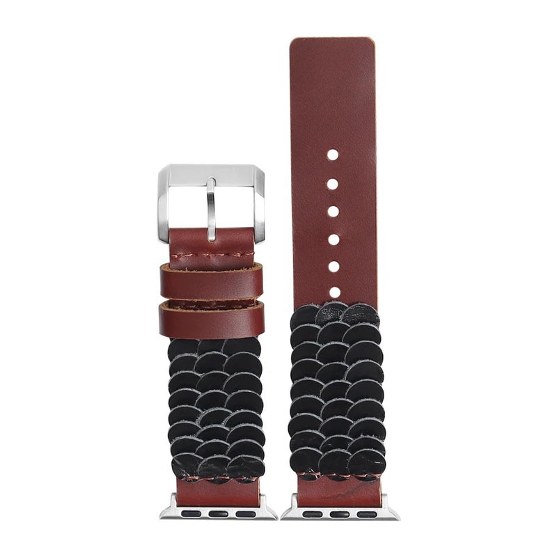 Bluejw 22mm Vintage Leather Watch Strap Replacement for Men's Smart Watch – Genuine Leather Watch Band with New Design - Image 5