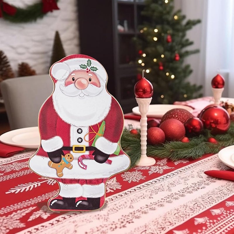 Santa Shaped Christmas Tin Box Portable Candy Container For Holiday Party Wedding - Image 3